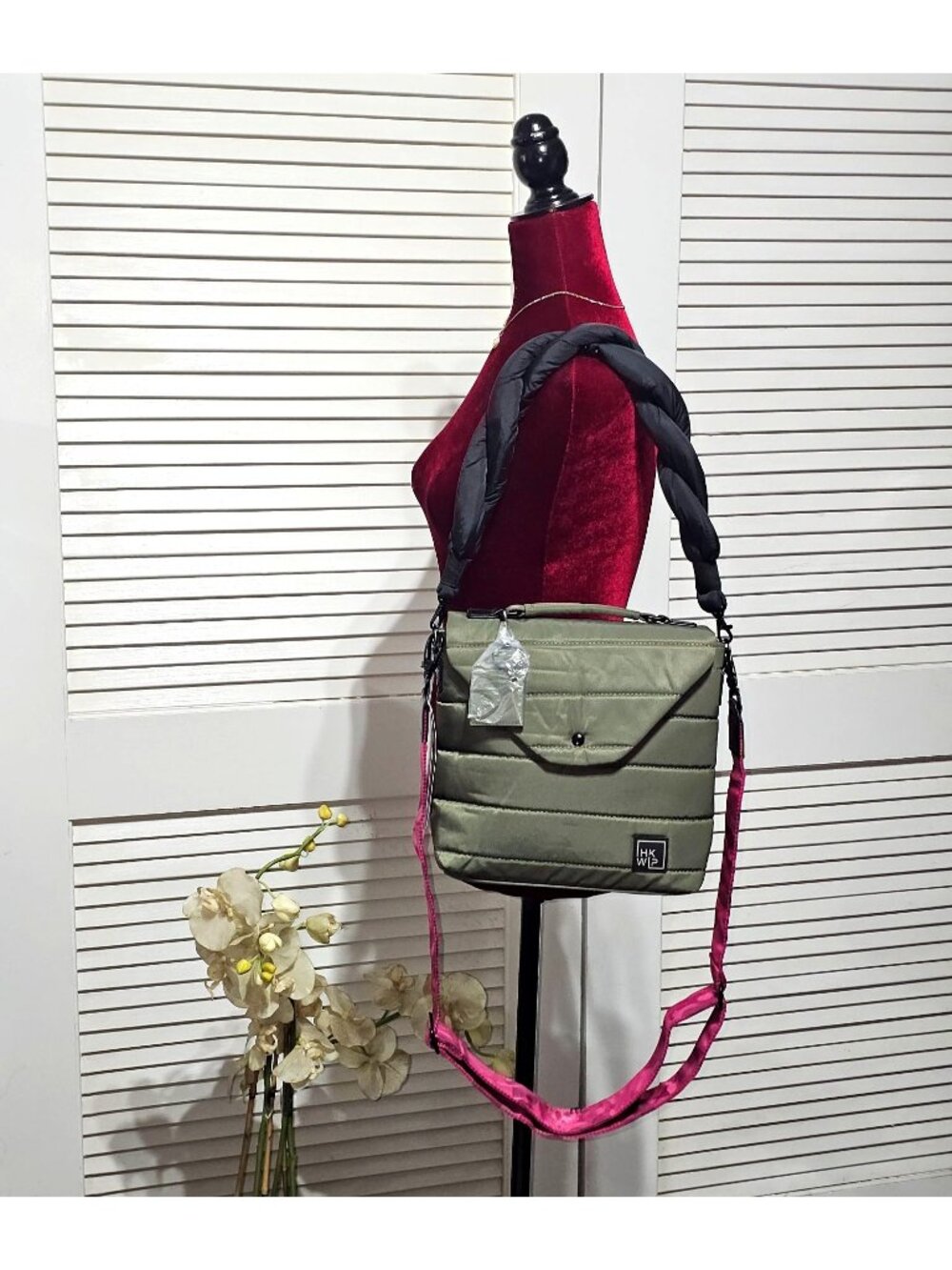 NWT HKWIP Women's Olive Pink Shawn Killinger Couture Crossbody Bag 2921 - Picture 3 of 16